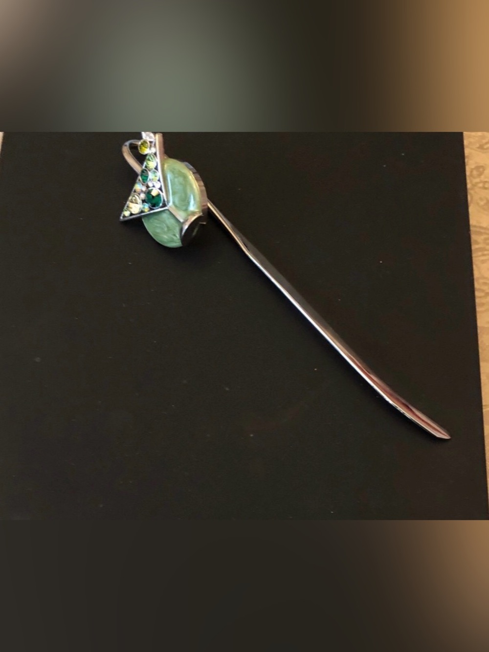 Martini Glass Metal, Enamel & Rhinestone Embellished Bookmark